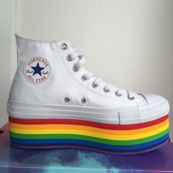 Converse Shoes Converse Miley Pride Platform Rainbow Sneakers
